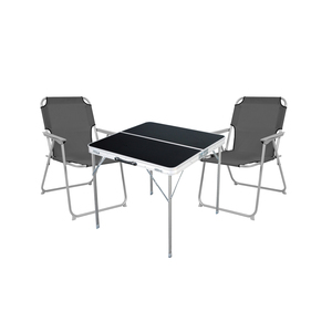 3-teiliges Campingm�bel Set Alu L80xB80xH70cm Anthrazit