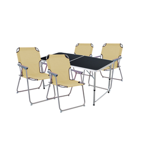 5-teiliges Campingm�bel Set Black Alu 120x60x58/70cm beige