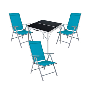 4-teiliges Campingm�bel Set Aluminium Textilen petrol