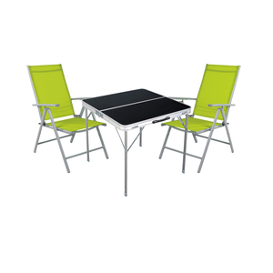3-teiliges Campingm�bel Set Aluminium Textilen lime