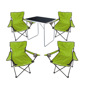 5tlg Camping Set Gartenmbel Campingtisch + 4x Campingstuhl Klappstuhl