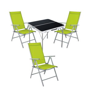 4-teiliges Campingm�bel Set Aluminium Textilen lime
