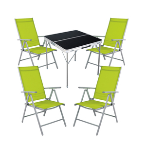 5-teiliges Campingm�bel Set Aluminium Textilen lime