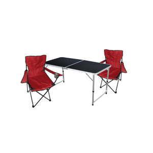 3-tlg. Camping Set Gartenmbel Campingtisch + 2 x Anglersessel Rot