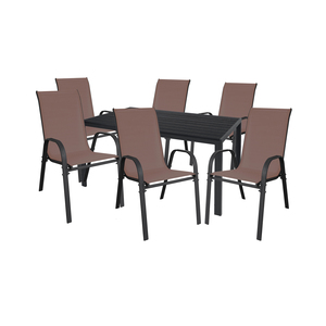 Gartengarnitur Sitzgarnitur 7-teilig 180x90cm Aluminium / Non-Wood