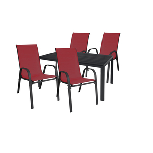 Gartengarnitur Sitzgarnitur 5-teilig 180x90cm Aluminium / Non-Wood