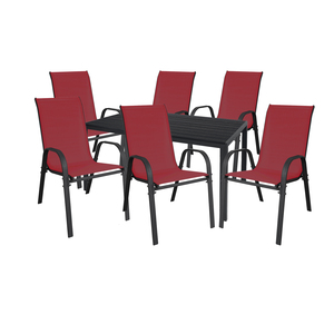 Gartengarnitur Sitzgarnitur 7-teilig 180x90cm Aluminium / Non-Wood