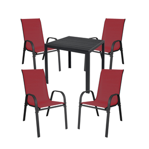 Gartengarnitur Sitzgarnitur 5-teilig L90xB90xH74cm Non-Wood Anthrazit