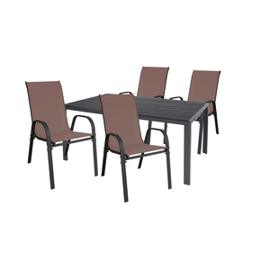 Gartengarnitur Sitzgarnitur 5-teilig 150x80cm Aluminium Non-Wood