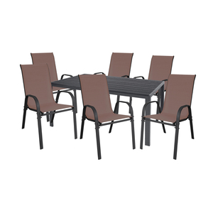 Gartengarnitur Sitzgarnitur 7-teilig 150x80cm Aluminium Non-Wood