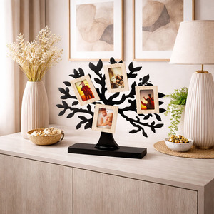 Holz Stand-Deko Lebensbaum Standfigur Deko Objekt Bilderrahmen