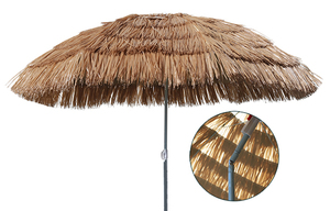 Hawaii Sonnenschirm Strandschirm Gartnschirm rund 1,6m Braun knickbar