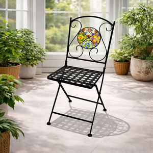 Mosaik Klappstuhl Balkonstuhl Bistrostuhl Stern Design