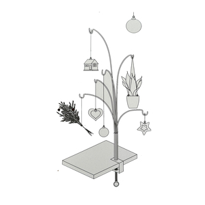 Tischhalterung Universal Hakenhalterung 6 Haken Halter Aufh�nger schwarz H85cm