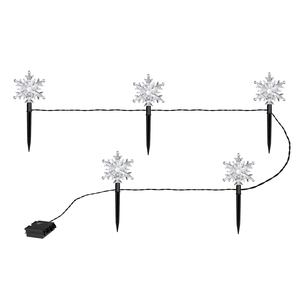 5 St�ck LED-Gartenleuchtst�be mit Schneeflocke
