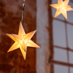 9er 3-D LED Vorhang Sterne Lichtervorhang Lichterkette Timer kaltwei� + Saugn�pfe