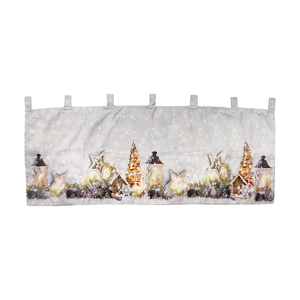 X-Mas Gardine Scheibengardine Weihnachten Fenstergardine LED 45x120cm
