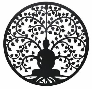 Buddha Wand Deko Wandh�nger Metalldeko Wandtattoo Lebensbaum 60cm