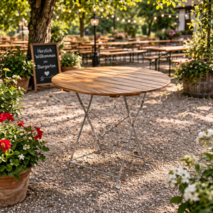 Biergarten Tisch Klapptisch Gartentisch Stehtisch klappbar Stahl 80cm