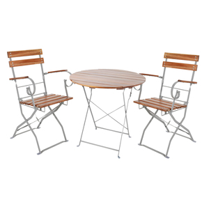 3er Biergarten Set Biergartengarnitur Biergartenmbel Akazie 80cm
