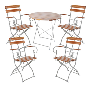 5er Biergarten Set Biergartengarnitur Biergartenmbel rund 80cm