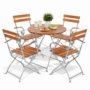 5er Biergarten Set Biergartengarnitur Biergartenm�bel rund 80cm