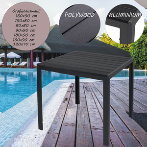 Gartentisch Beistelltisch Esstisch Balkontisch Non-Wood Aluminium