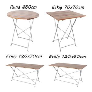Biergarten Tisch Klapptisch Gartentisch Esstisch klappbar Akazie Stahl 