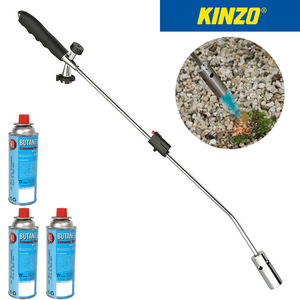Kinzo Unkrautvernichter Unkrautbrenner Abflammger�t + 3 Butan Gaskartuschen