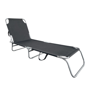 3-Bein Gartenliege Campingliege Grau 186x55x24cm