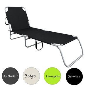 3-Bein Gartenliege Sonnenliege Campingliege Gartenliege L186xB55xH24cm