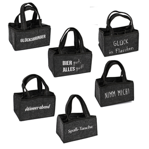6er Flaschenhalter Flaschenkorb M�nnerhandtasche Filztasche Six Pack