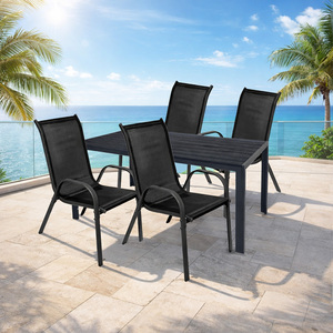 5tlg Gartengarnitur Sitzgarnitur Outdoorm�bel 125x70cm Anthra/Schwarz