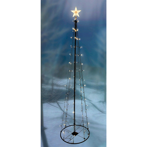 XL LED Metall Weihnachtsbaum mit Stern warmwei 106 LEDs 180cm