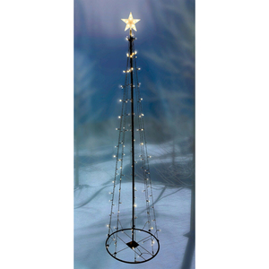 XL LED Metall Weihnachtsbaum mit Stern warmwei 106 LEDs 180cm mit 8 Funktionen