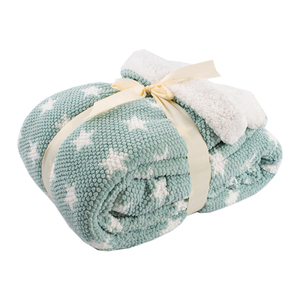 Sherpadecke Sofadecke Kuscheldecke Wolldecke 150x200cm Sterne