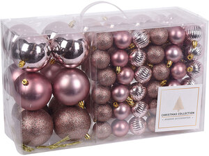 94 Stck Weihnachtskugeln Rosa  3/4/6/8/12cm