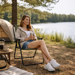 Campingstuhl Klappstuhl Anglerstuhl Stoff Oxfort Metall Olivegr�n