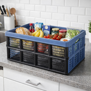 Klappbox stapelbar 32 L Transportbox 48X35X24CM Einkaufskiste klappbar