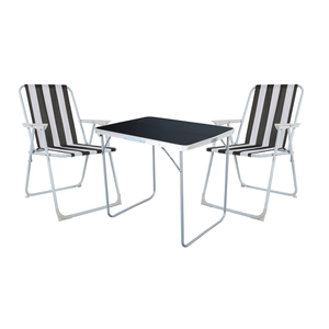 3-teiliges Campingm�bel Set Outdoor Campingstuhl Tisch Aluminium 