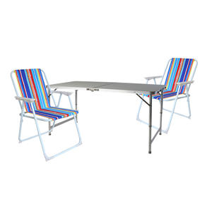 3-teiliges Campingm�bel Set Outdoor Campingstuhl Tisch Aluminium 