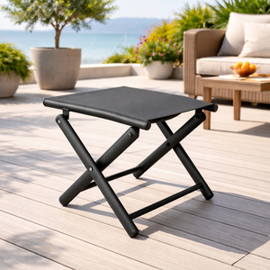 Garten Klapphocker / Fu�hocker Metall - Textilen Anthrazit / Grau