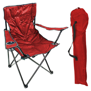 Anglersessel mit Getr�nkehalter und Tasche Rot