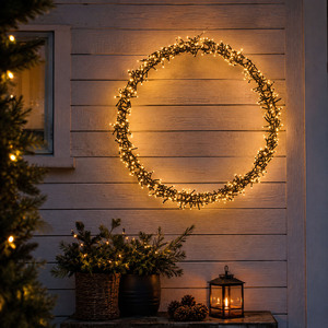 T�rkranz 500 LED Wanddekoration LED 58cm IP44 Au�enbeleuchtung       