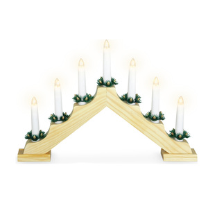 LED Holz Kerzenbr�cke Schwibbogen Lichterbogen Warmwei� B39xH31cm
