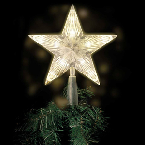 LED Baumspitze Stern Weihnachtsbaumspitze 10 LEDs Batterie