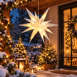 3D LED Stern zum H�ngen Weihnachtsbeleuchtung DIA 57cm Au�en IP44