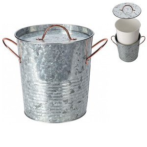 Eiseimer Eisk�hler Eisk�bel Zink 21 cm Inneneimer Eisw�rfel Sektk�hler