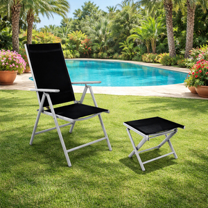 Hochlehner Klappstuhl + Klapphocker Fu�hocker Aluminium Textilen 