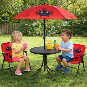 4tlg Kinder Campingm�bel Set Outdoor Campingstuhl Tisch Sonnenschirm